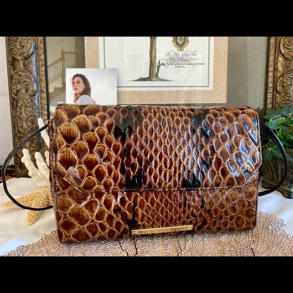 Brahmin Handbags - 🌴GORGEOUS🌴BRAHMIN TOBACCO CARLISLE “CARINA” CLUTCH/SHOULDER BAG~NWOT🌴